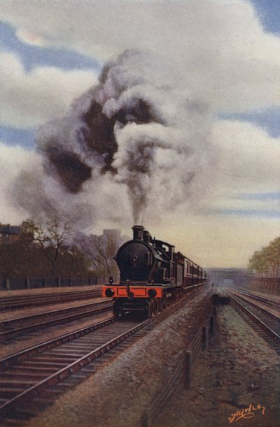 The Irish Express ascending the bank between Euston and Chalk Farm, London and North Western Railway by English School